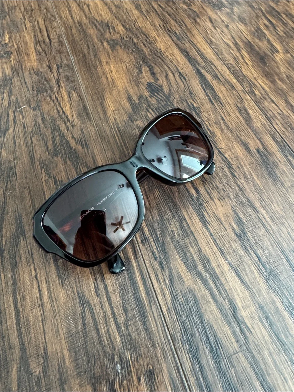 Coach Women's Dark Tortoise Sunglasses with Dark Lenses